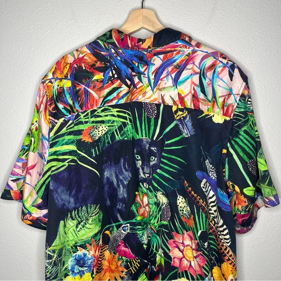 Robert Graham Bleak Horizon Colorful Tropical Short Sleeve Button Down Shirt XLT - Picture 4 of 7
